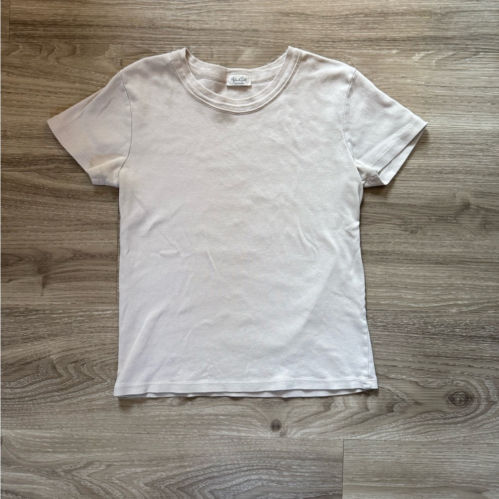 Brandy Melville Cream Short Sleeve T-Shirt